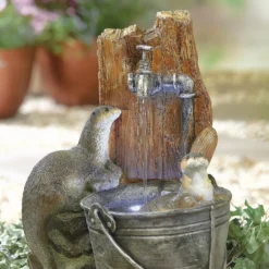 Stylish Fountain Playful Otters Water Feature With LEDs 12 Stylish Fountain Playful Otters Water Feature With LEDs -Garden Care Shop 13846072 1884962027752889