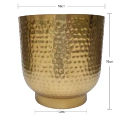 Hammered Brass Indoor Plant Pot - 16cm -Garden Care Shop 13887185 1204999809918699