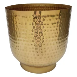 Hammered Brass Indoor Plant Pot - 16cm