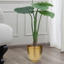 Hammered Brass Indoor Plant Pot - 16cm -Garden Care Shop 13887185 1744999810045341