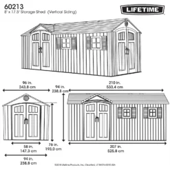 Lifetime 17.5 X 8ft Dual Entry Outdoor Storage Shed - Installation Included -Garden Care Shop 13911315 9014978028237736
