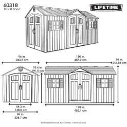 Lifetime 15 X 8ft Rough Cut Dual Entry Outdoor Storage Shed - Installation Included 21 Lifetime 15 X 8ft Rough Cut Dual Entry Outdoor Storage Shed - Installation Included -Garden Care Shop 13911316 5044978028394780