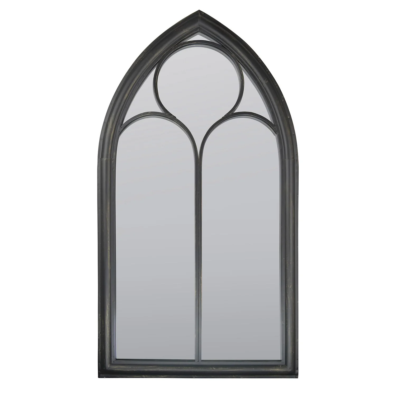 MirrorOutlet Black Somerley Chapel Arch Metal Garden Mirror - 112x61cm 3 MirrorOutlet Black Somerley Chapel Arch Metal Garden Mirror - 112x61cm