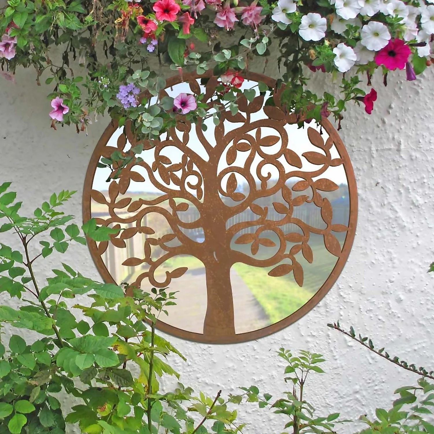 MirrorOutlet Round Garden Mirror - 60cm 4 MirrorOutlet Round Garden Mirror - 60cm - Image 2