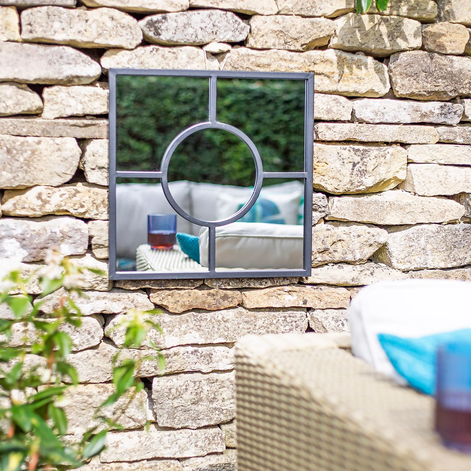 Black Square Garden Mirror 4 Black Square Garden Mirror - Image 2