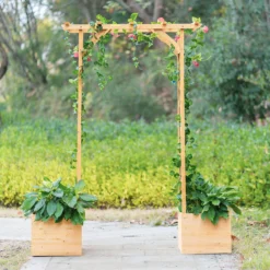 Homebase Wooden Garden Arched Trellis With Planters 10 Homebase Wooden Garden Arched Trellis With Planters -Garden Care Shop 13967032 9155014369064889