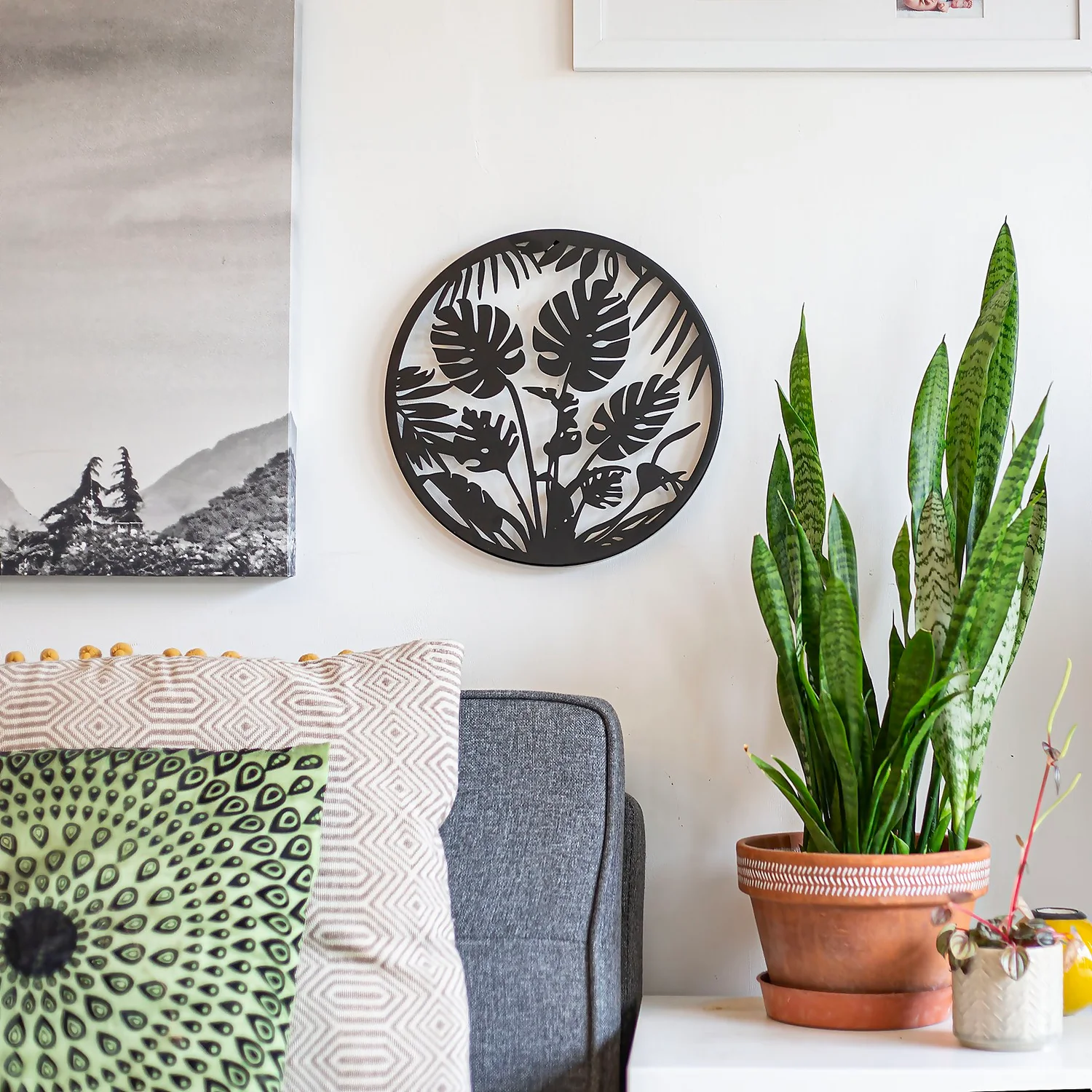 Jungle Leaf Garden Wall Art 35cm - Black 4 Jungle Leaf Garden Wall Art 35cm - Black - Image 2