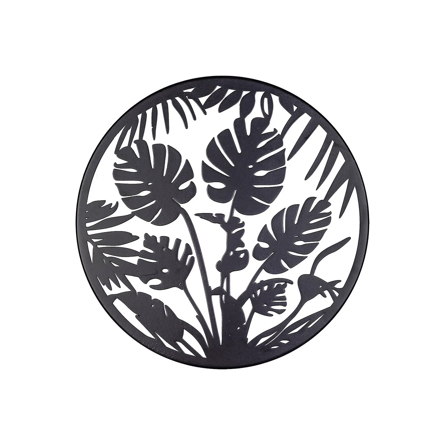 Jungle Leaf Garden Wall Art 35cm - Black 3 Jungle Leaf Garden Wall Art 35cm - Black