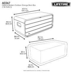 LIFETIME 515L Modern Outdoor Storage Deck Box - Rough-Cut Grey -Garden Care Shop 13997405 1815000055325515