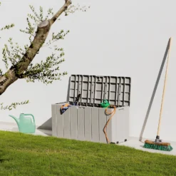 Toomax Bravo Garden Storage Box 270L - Warm Grey -Garden Care Shop 13997481 1945004537356445